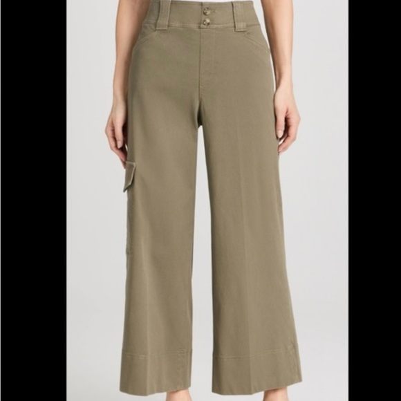 Women's Spanx Olive Wide-Leg Cargo Pants - Picture 1 of 8